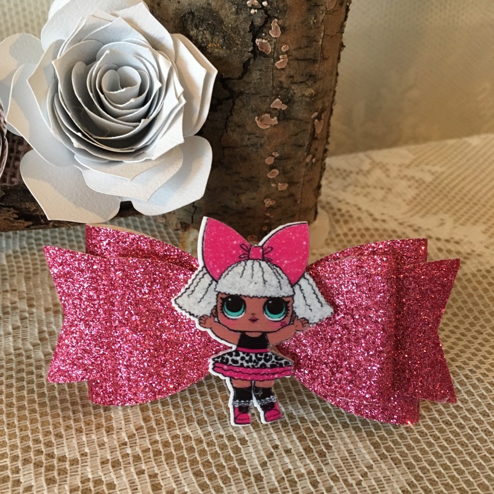 Faux leather bow
